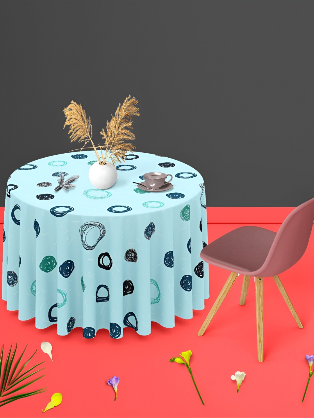 

ArtzFolio Multicoloured Anti-Slip Round 6-Seater Table Cover, Multi