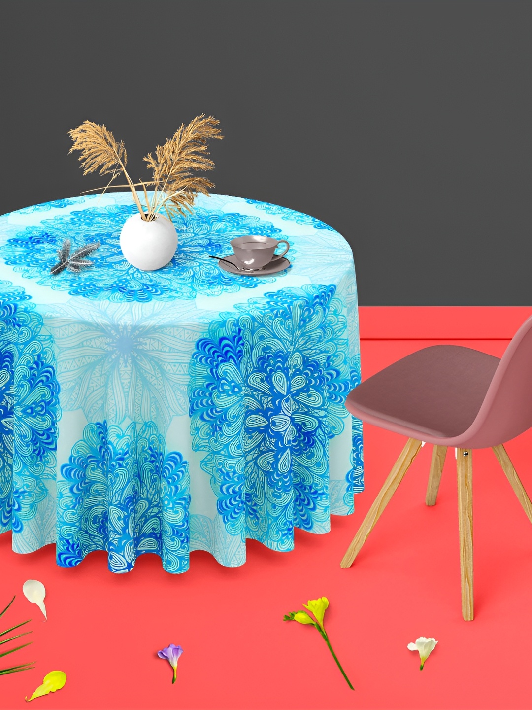 

ArtzFolio Multicoloured Anti-Slip Round 4-Seater Table Cover, Multi