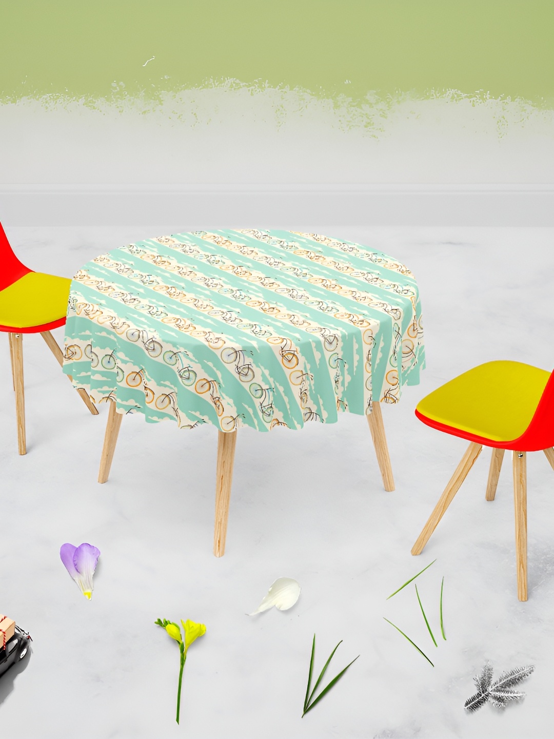 

ArtzFolio Multicoloured Anti-Slip Round 4-Seater Table Cover, Multi