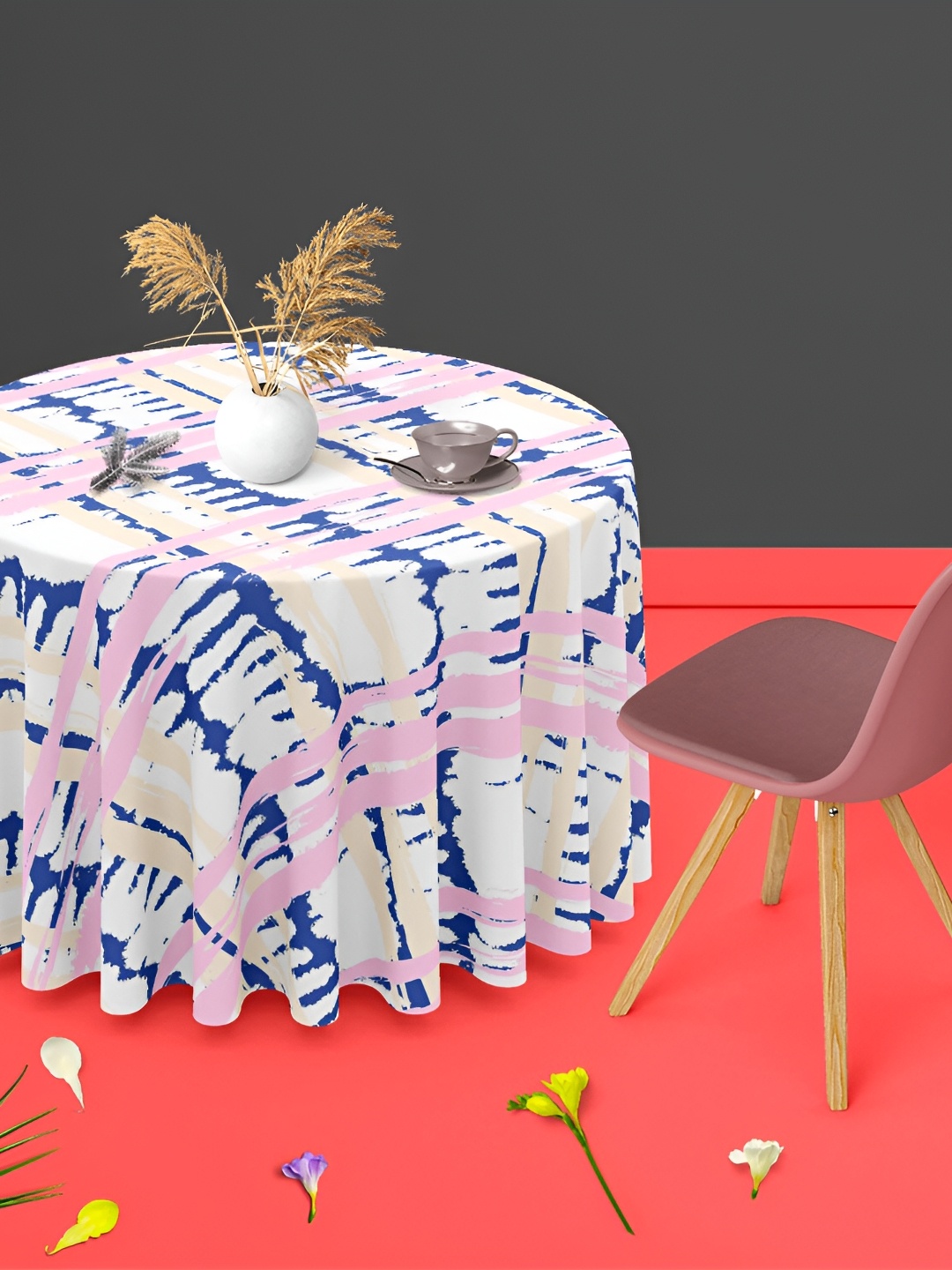 

ArtzFolio Multicoloured Anti-Slip Round 6-Seater Table Cover, Multi