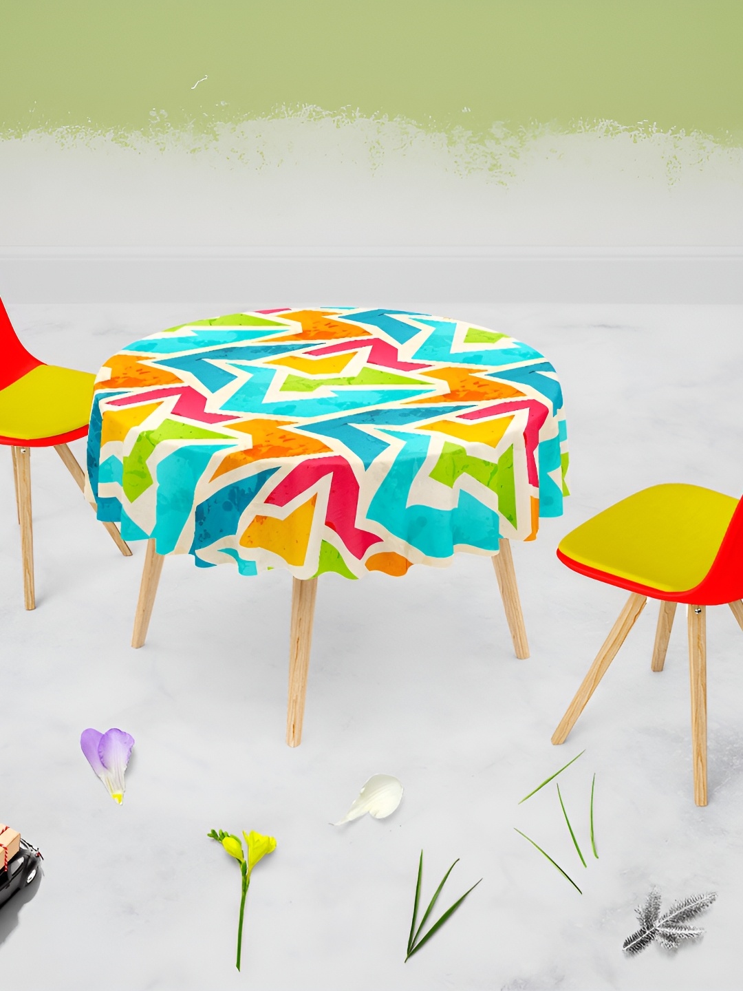 

ArtzFolio Multicoloured Anti-Slip Round 6-Seater Table Cover, Multi