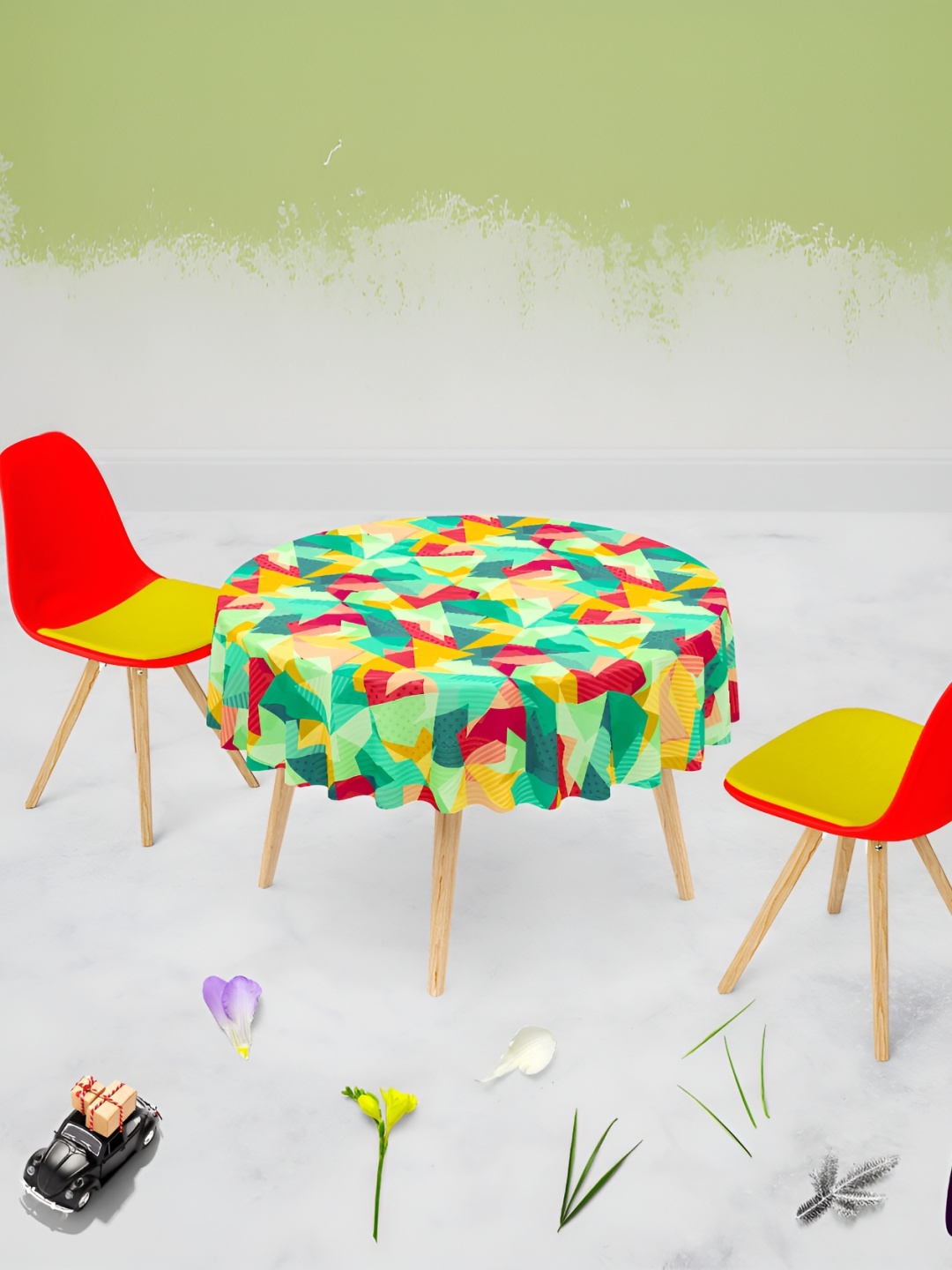 

ArtzFolio Multicoloured Anti-Slip Round 8-Seater Table Cover, Multi