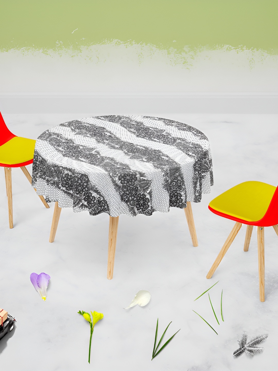 

ArtzFolio Multicoloured Anti-Slip Round 8-Seater Table Cover, Multi