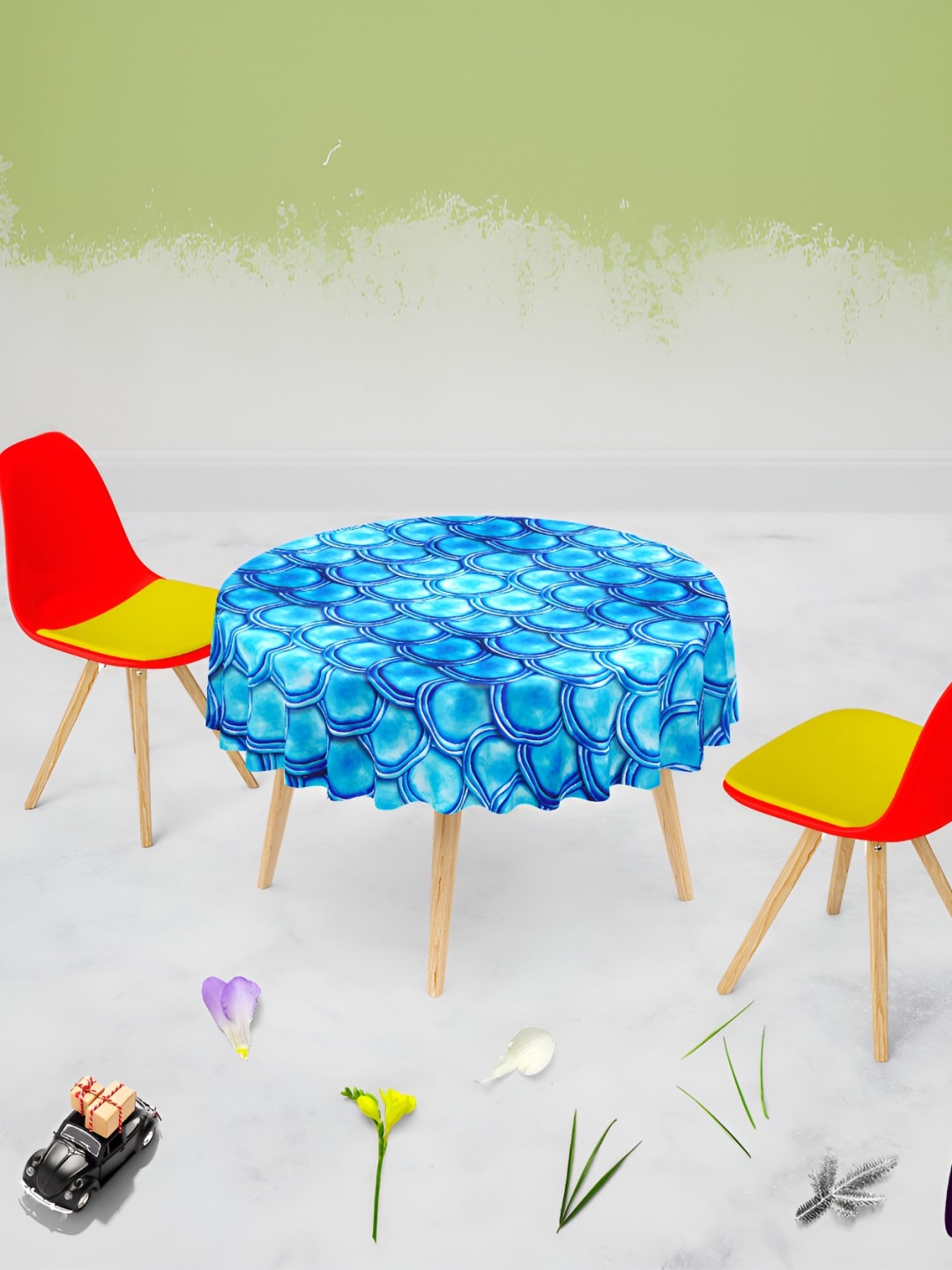 

ArtzFolio Multicoloured Anti-Slip Round 8-Seater Table Cover, Multi