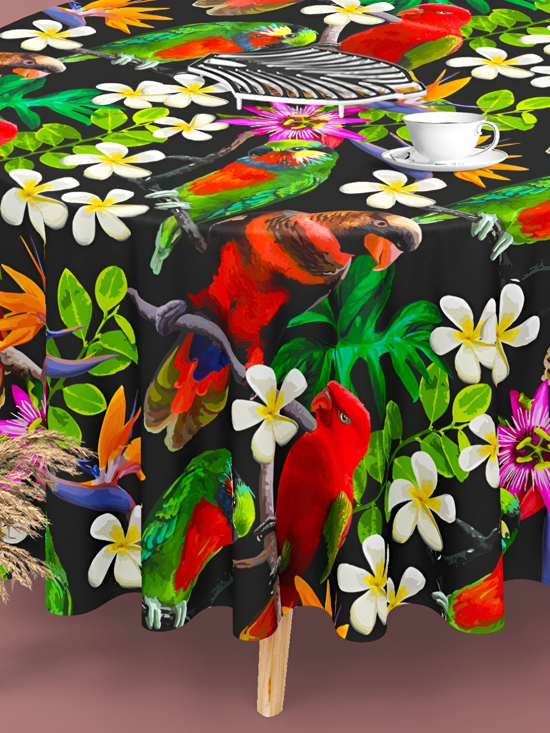 

ArtzFolio Multicoloured Anti-Slip Round 8-Seater Table Cover, Multi