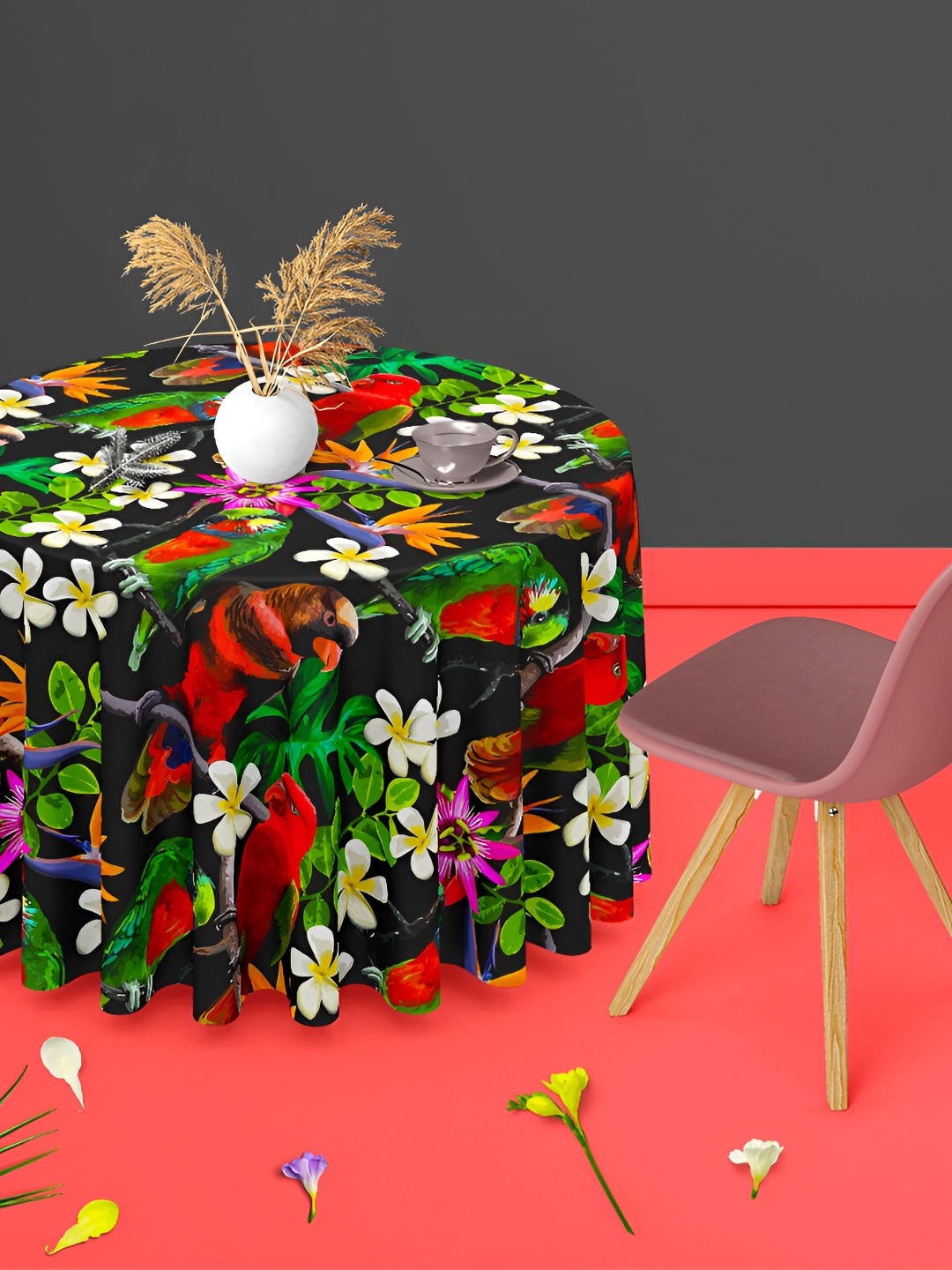 

ArtzFolio Multicoloured Anti-Slip Round 6-Seater Table Cover, Multi