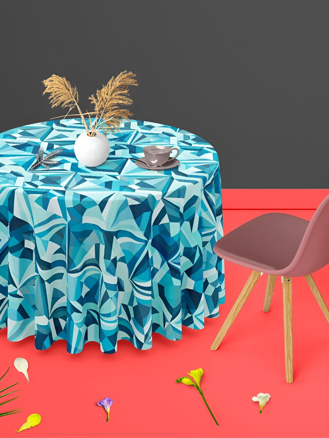 

ArtzFolio Multicoloured Anti-Slip Round 6-Seater Table Cover, Multi