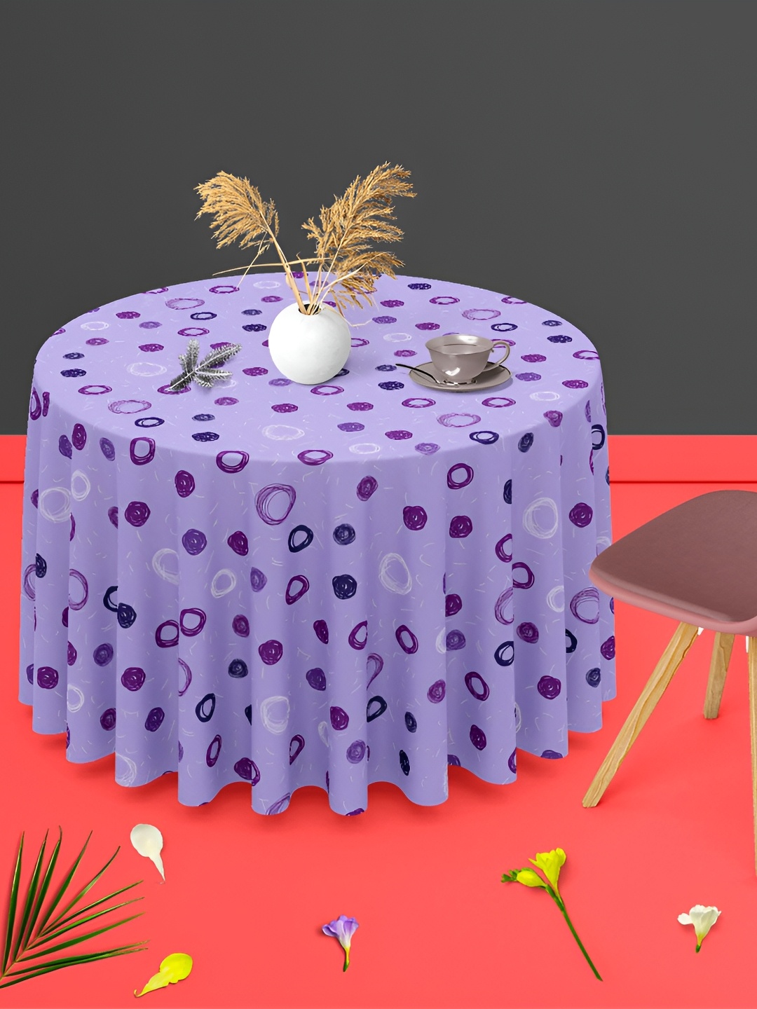 

ArtzFolio Multicoloured Anti-Slip Round 6-Seater Table Cover, Multi