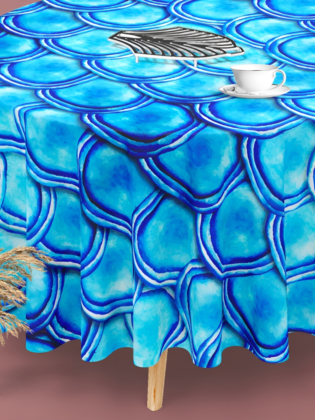 

ArtzFolio Multicoloured Anti-Slip Round 6-Seater Table Cover, Multi
