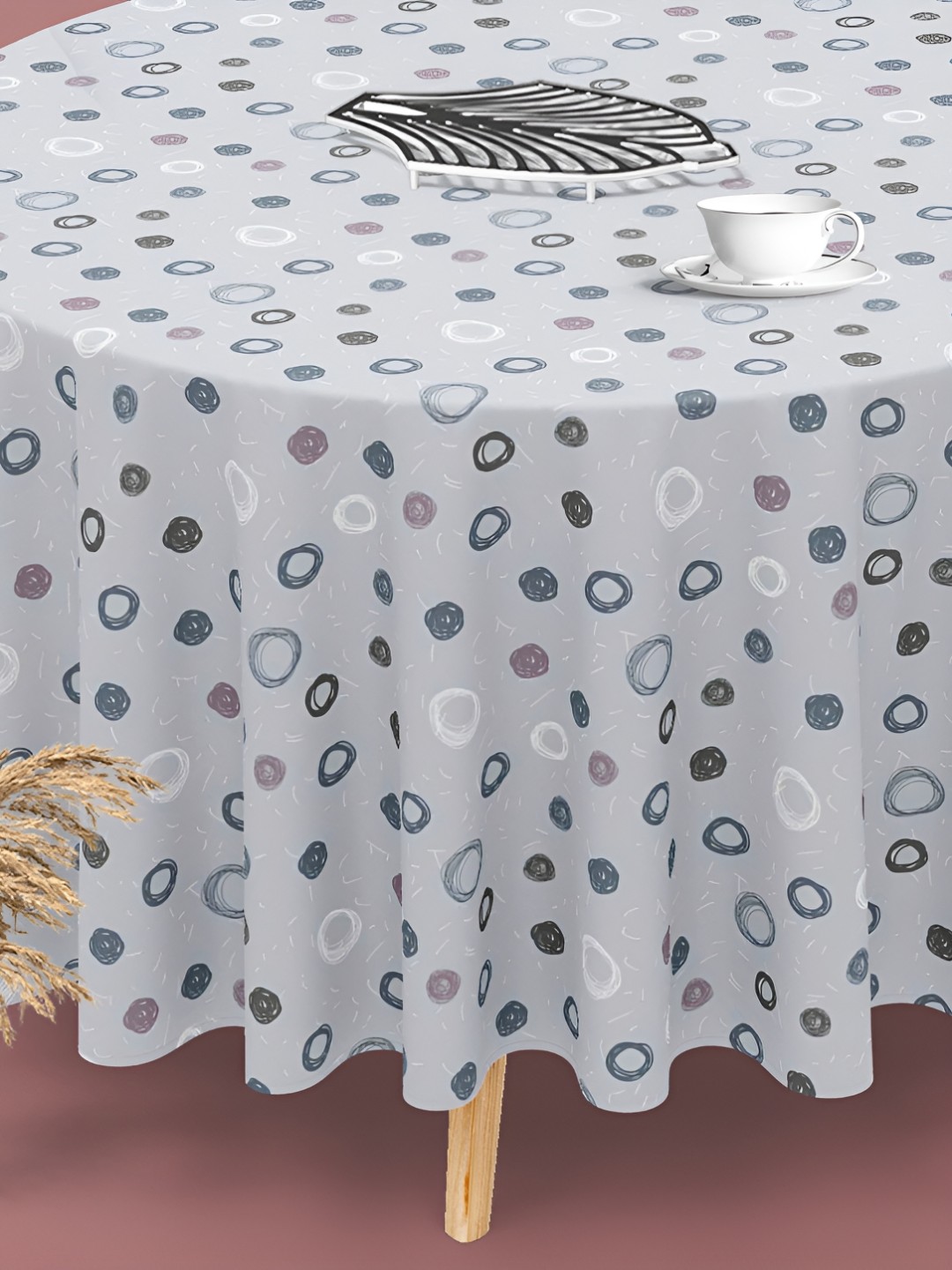 

ArtzFolio Multicoloured Anti-Slip Round 6-Seater Table Cover, Multi