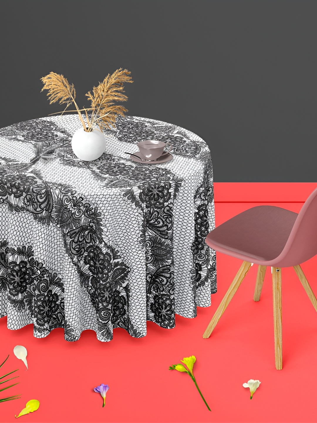 

ArtzFolio Multicoloured Anti-Slip Round 6-Seater Table Cover, Multi