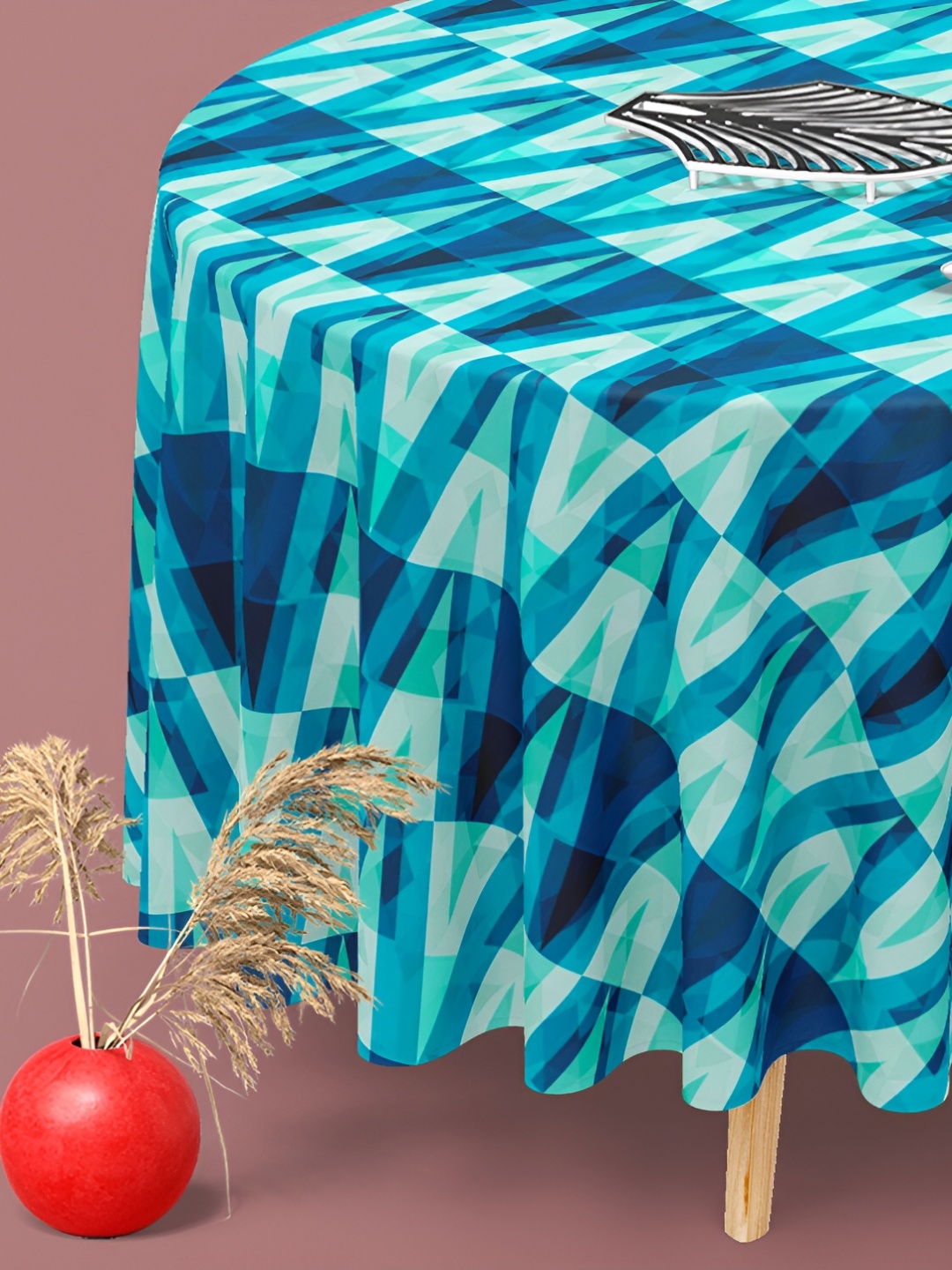 

ArtzFolio Multicoloured Anti-Slip Round 8-Seater Table Cover, Multi