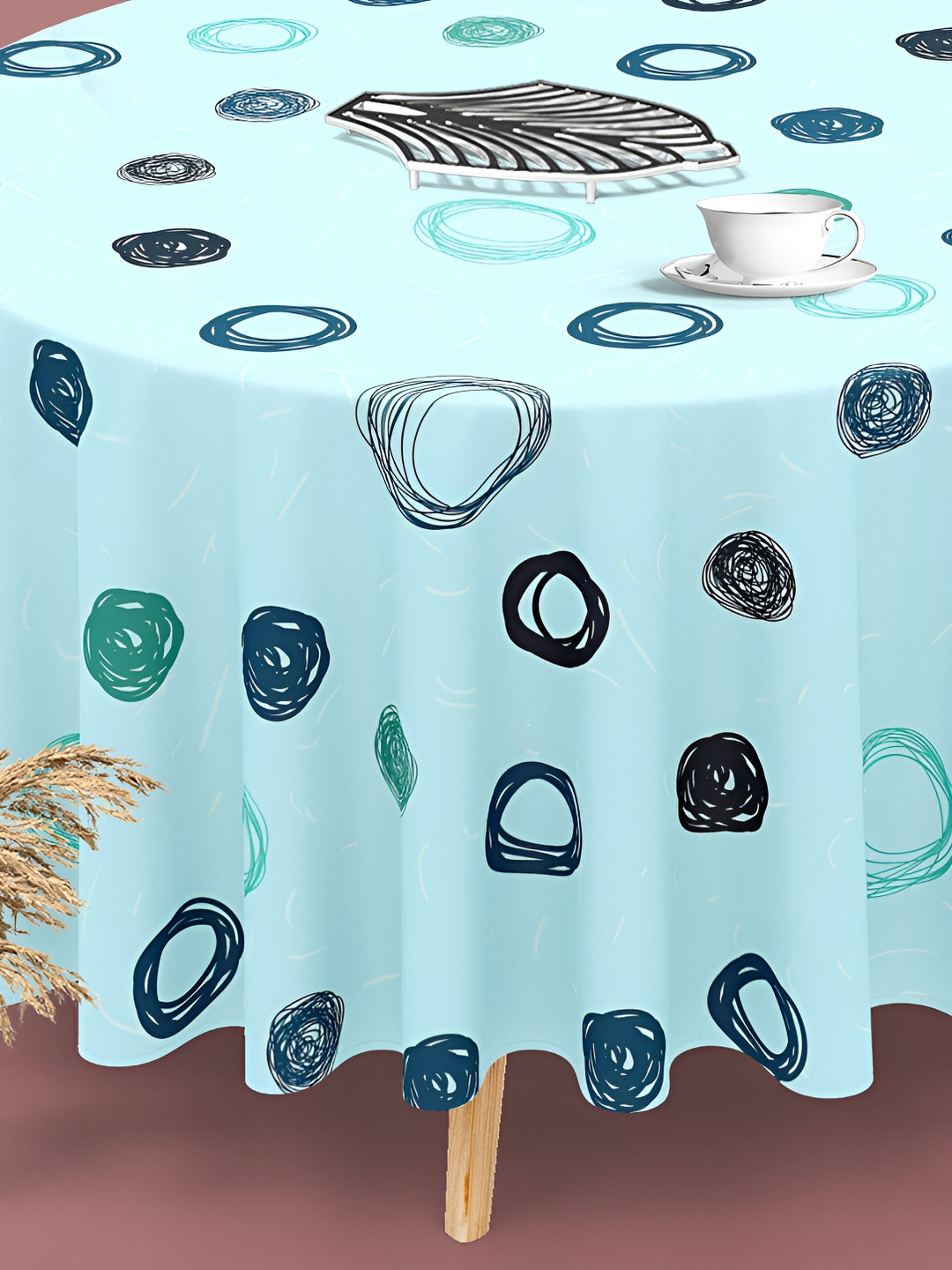 

ArtzFolio Multicoloured Anti-Slip Round 8-Seater Table Cover, Multi