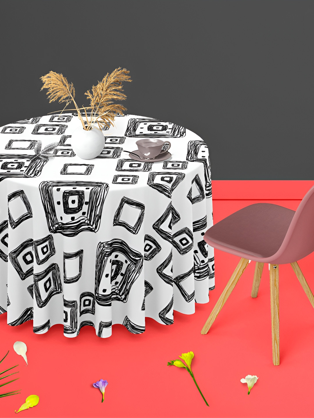 

ArtzFolio Multicoloured Anti-Slip Round 8-Seater Table Cover, Multi
