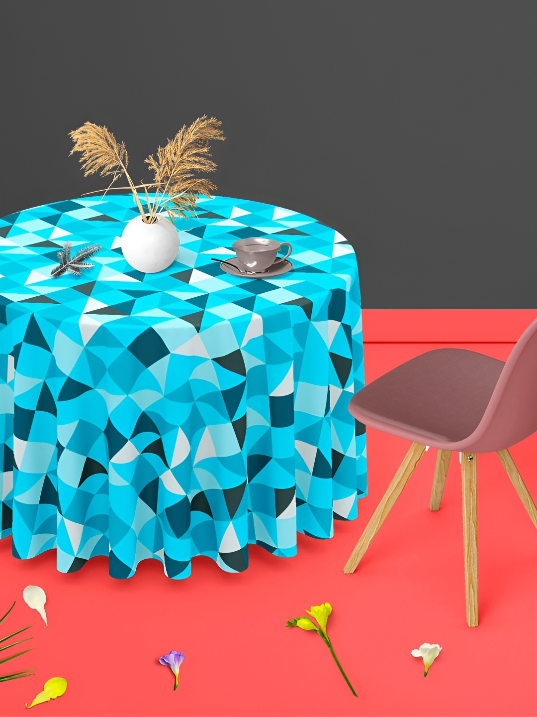 

ArtzFolio Multicoloured Anti-Slip Round 6-Seater Table Cover, Multi