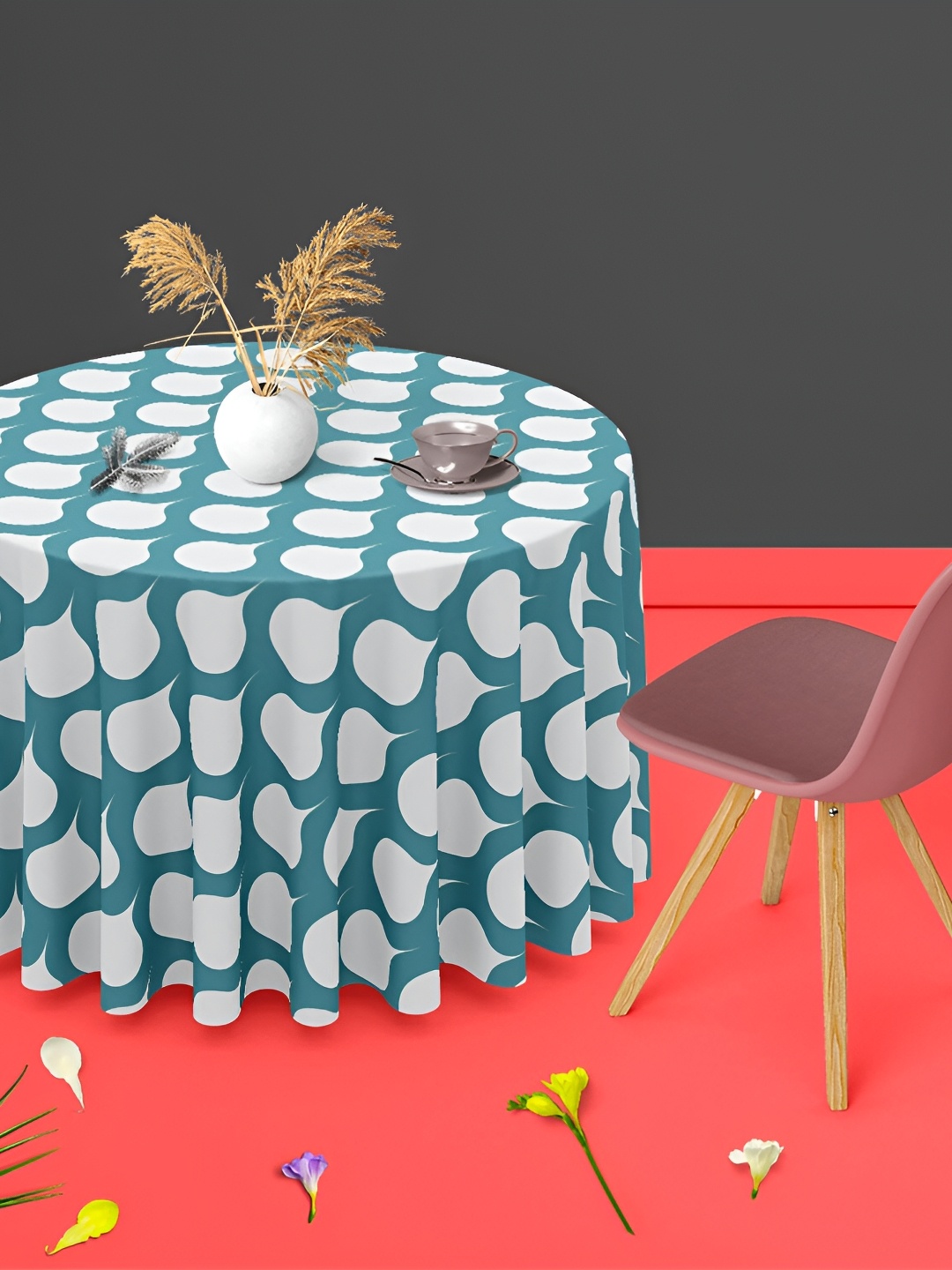 

ArtzFolio Multicoloured Anti-Slip Round 4-Seater Table Cover, Multi
