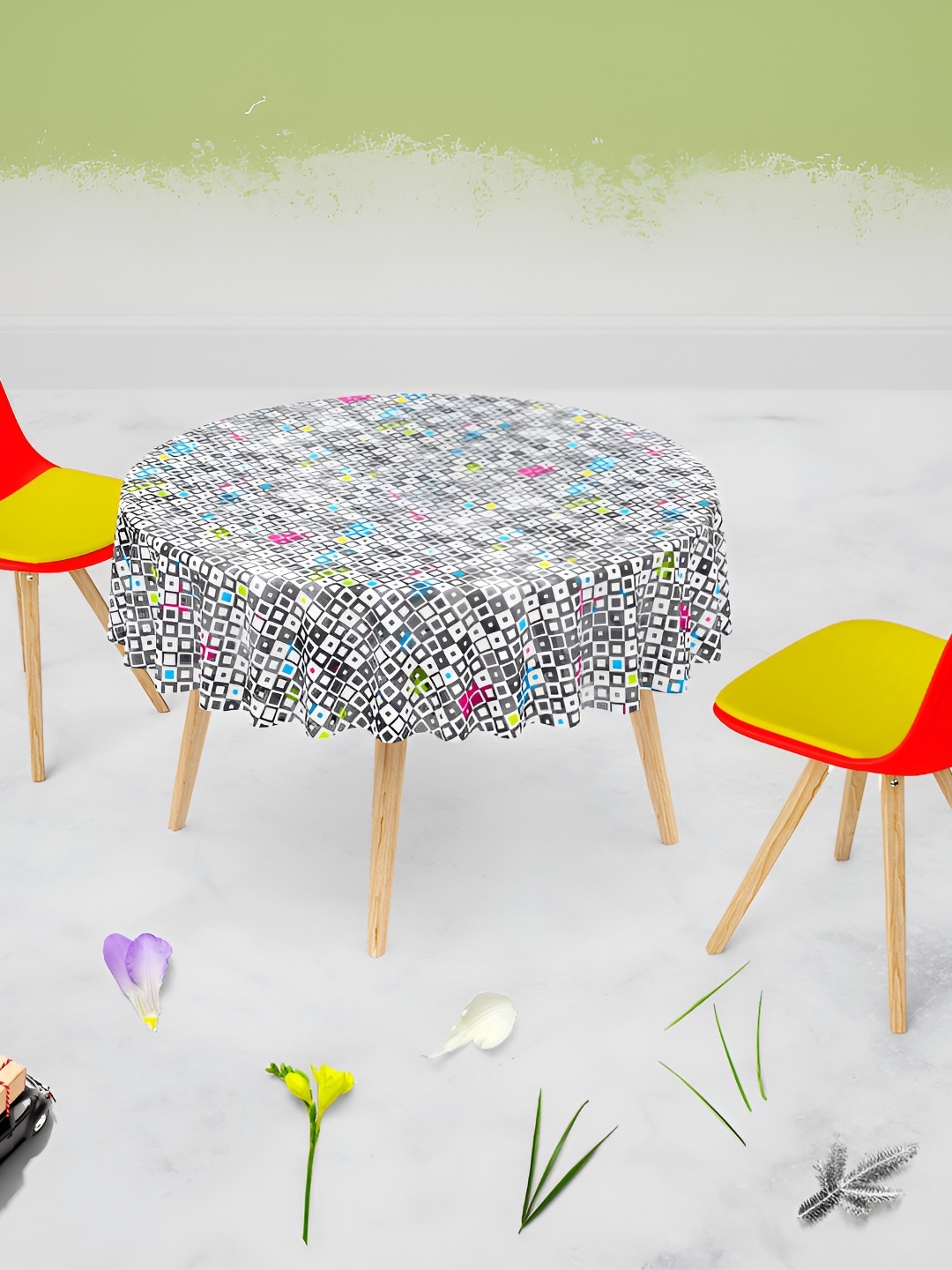 

ArtzFolio Multicoloured Anti-Slip Round 8-Seater Table Cover, Multi