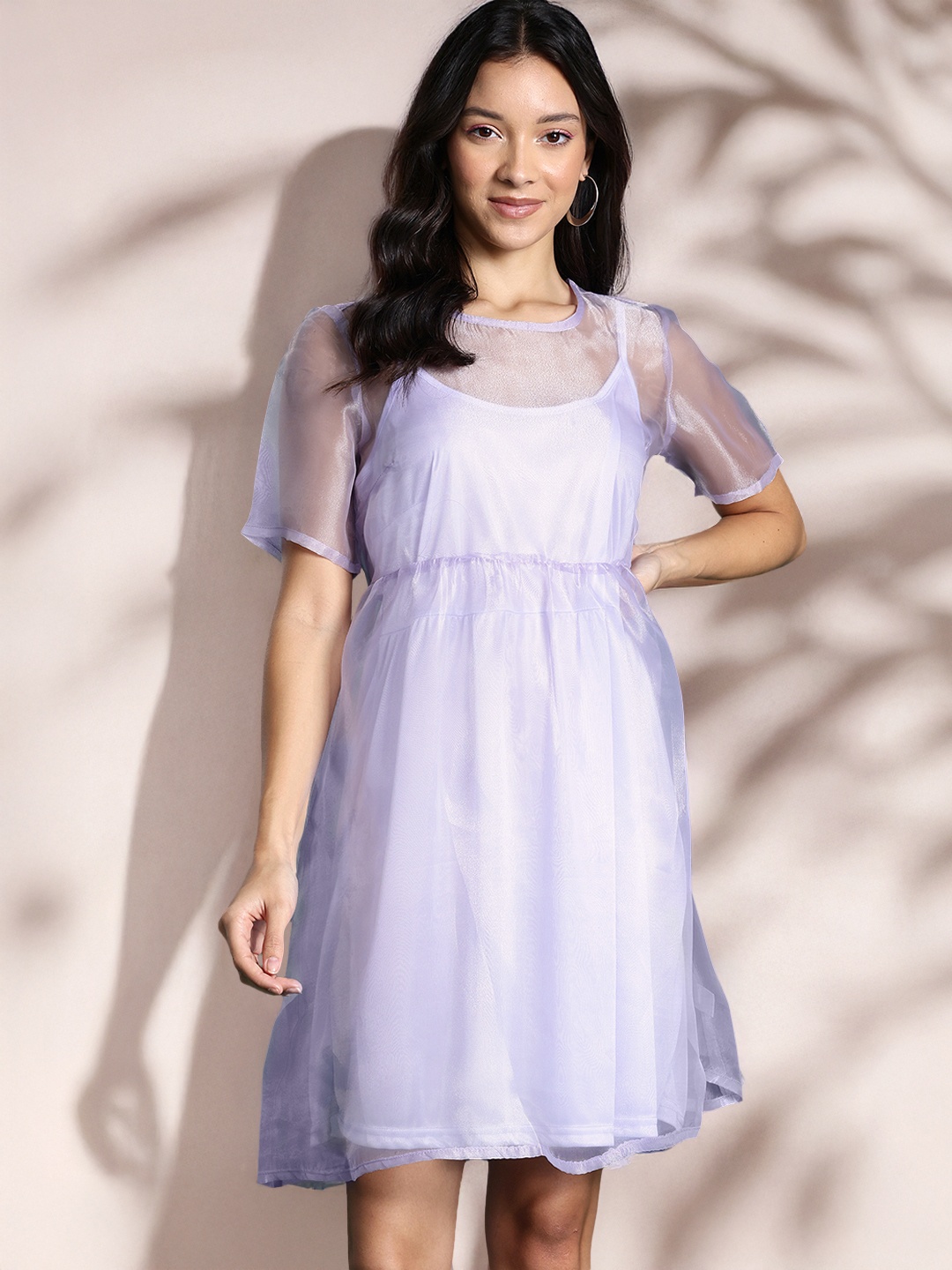 

DressBerry Glam Net A-Line Dress, Lavender