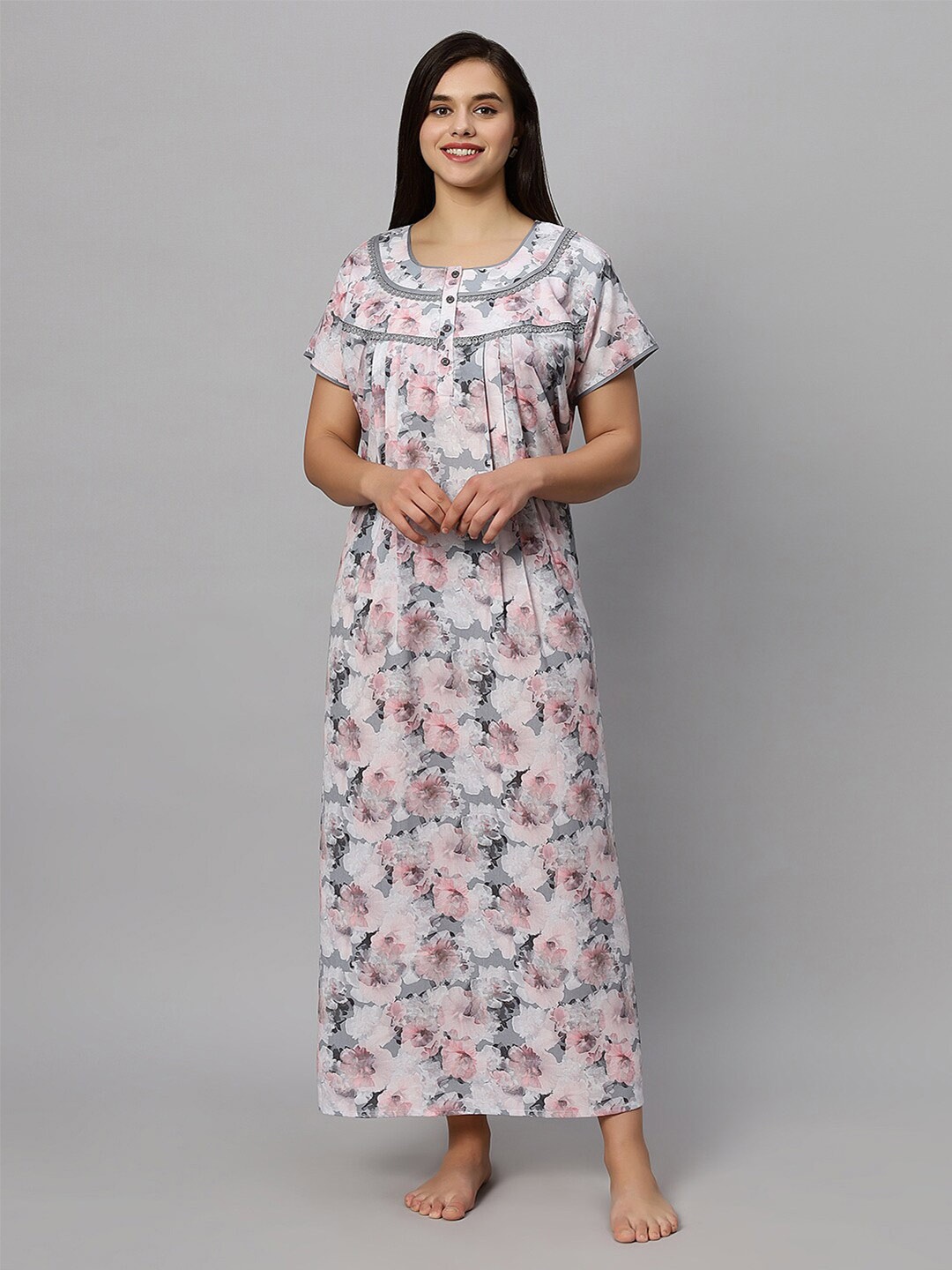 QUIRA Printed Maxi Nightdress, White