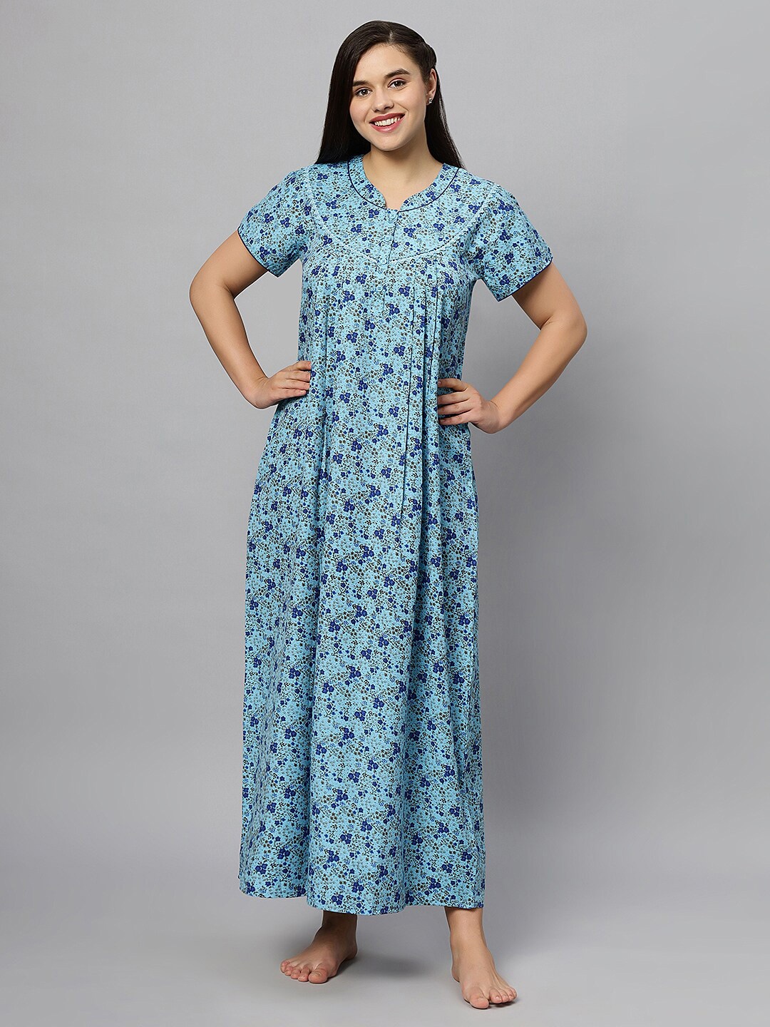 

QUIRA Printed Maxi Nightdress, Blue