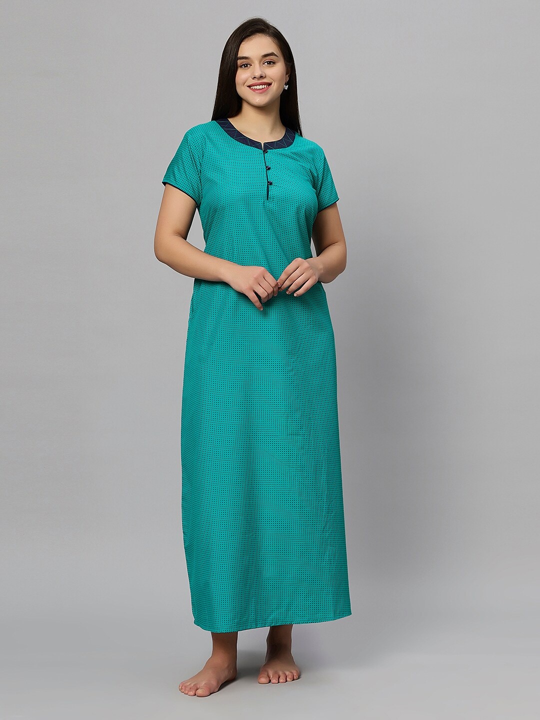 

QUIRA Printed Maxi Nightdress, Green