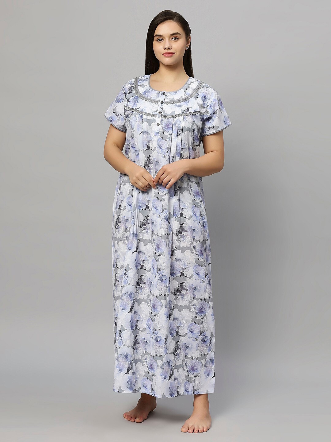 

QUIRA Printed Maxi Nightdress, White