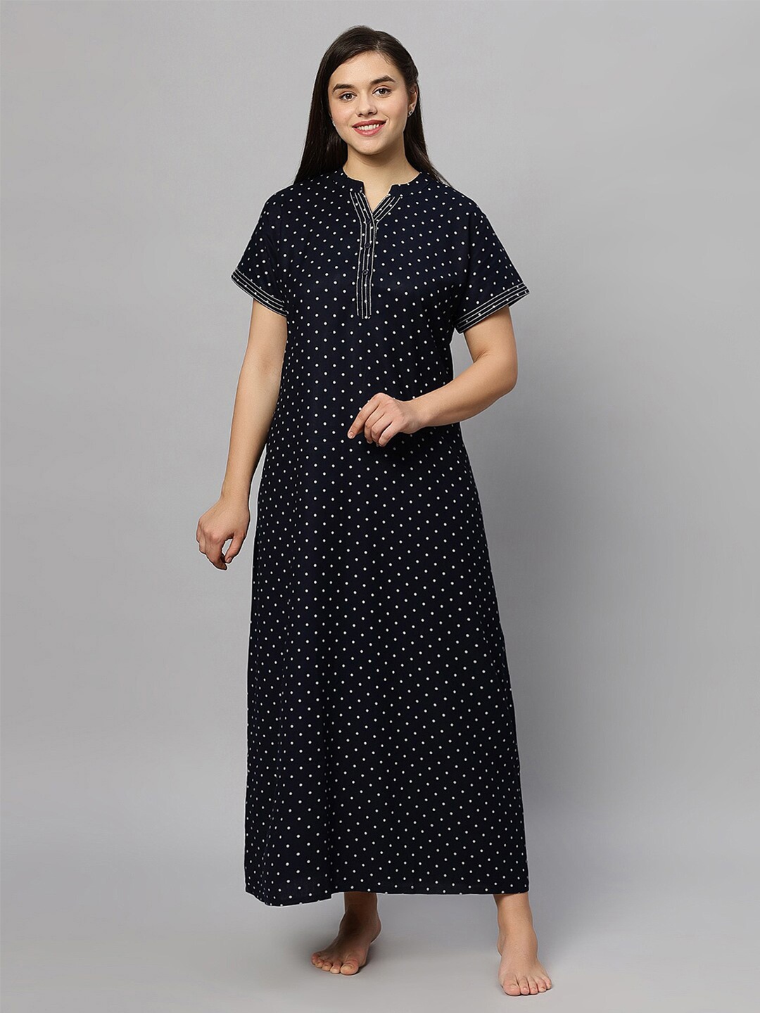 

QUIRA Printed Maxi Nightdress, Blue