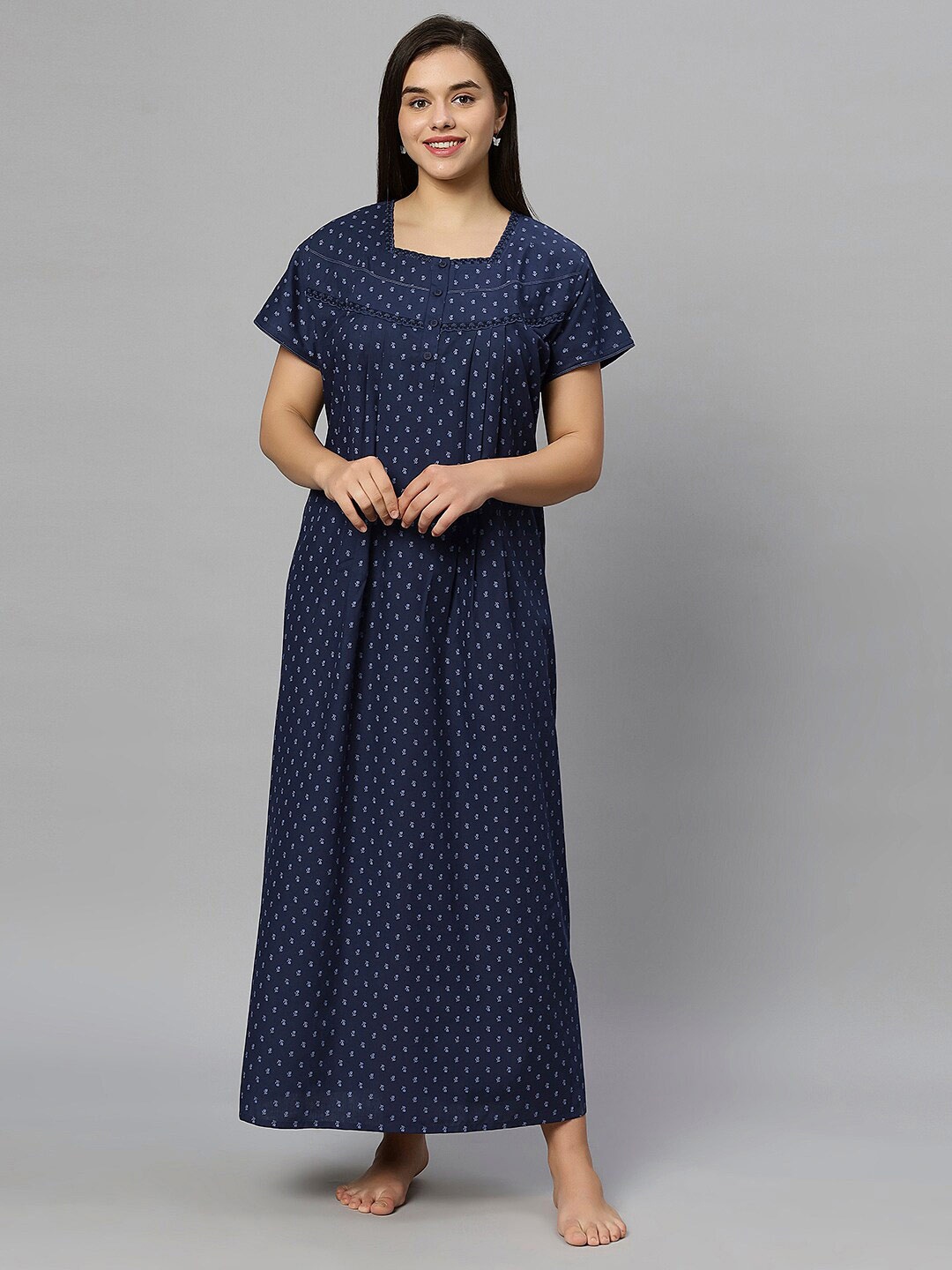 

QUIRA Printed Maxi Nightdress, Blue
