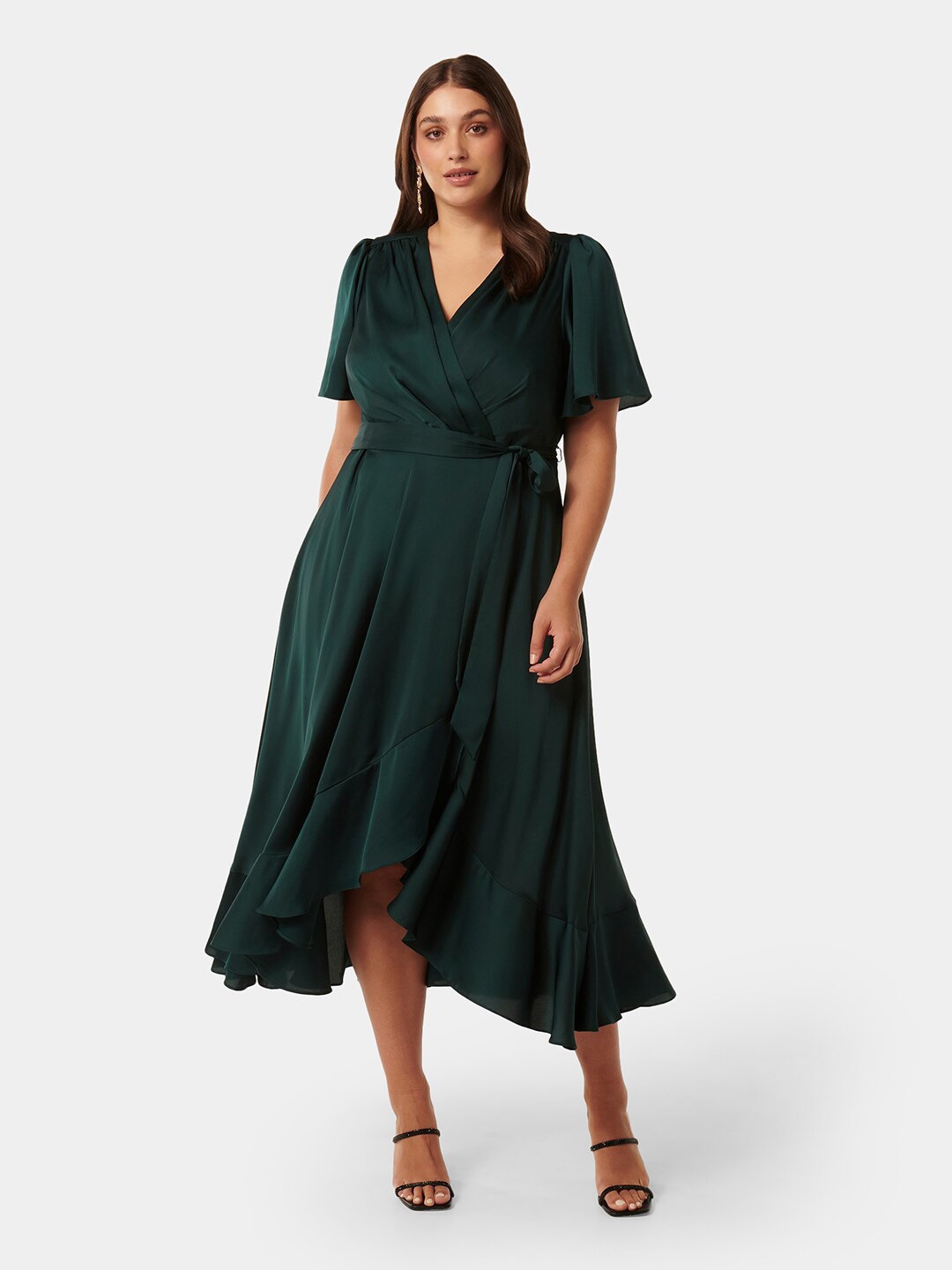 

Forever New Flared Sleeves Midi Dress, Green