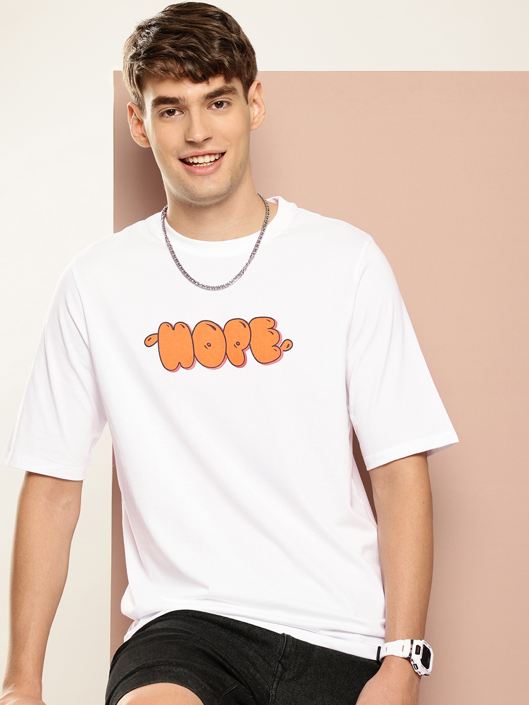 

Harvard Men Typography Printed Pure Cotton T-shirt, White