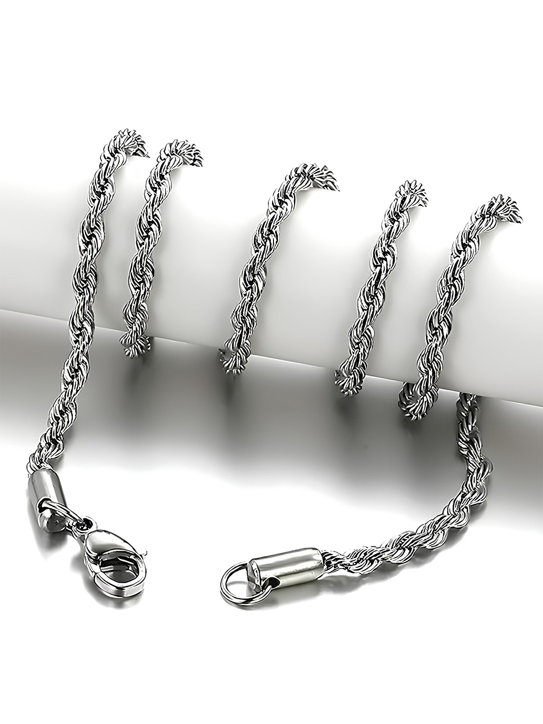 

KARISHMA KREATIONS Set Of 2 Unisex Stainless Steel Silver-Plated Chains