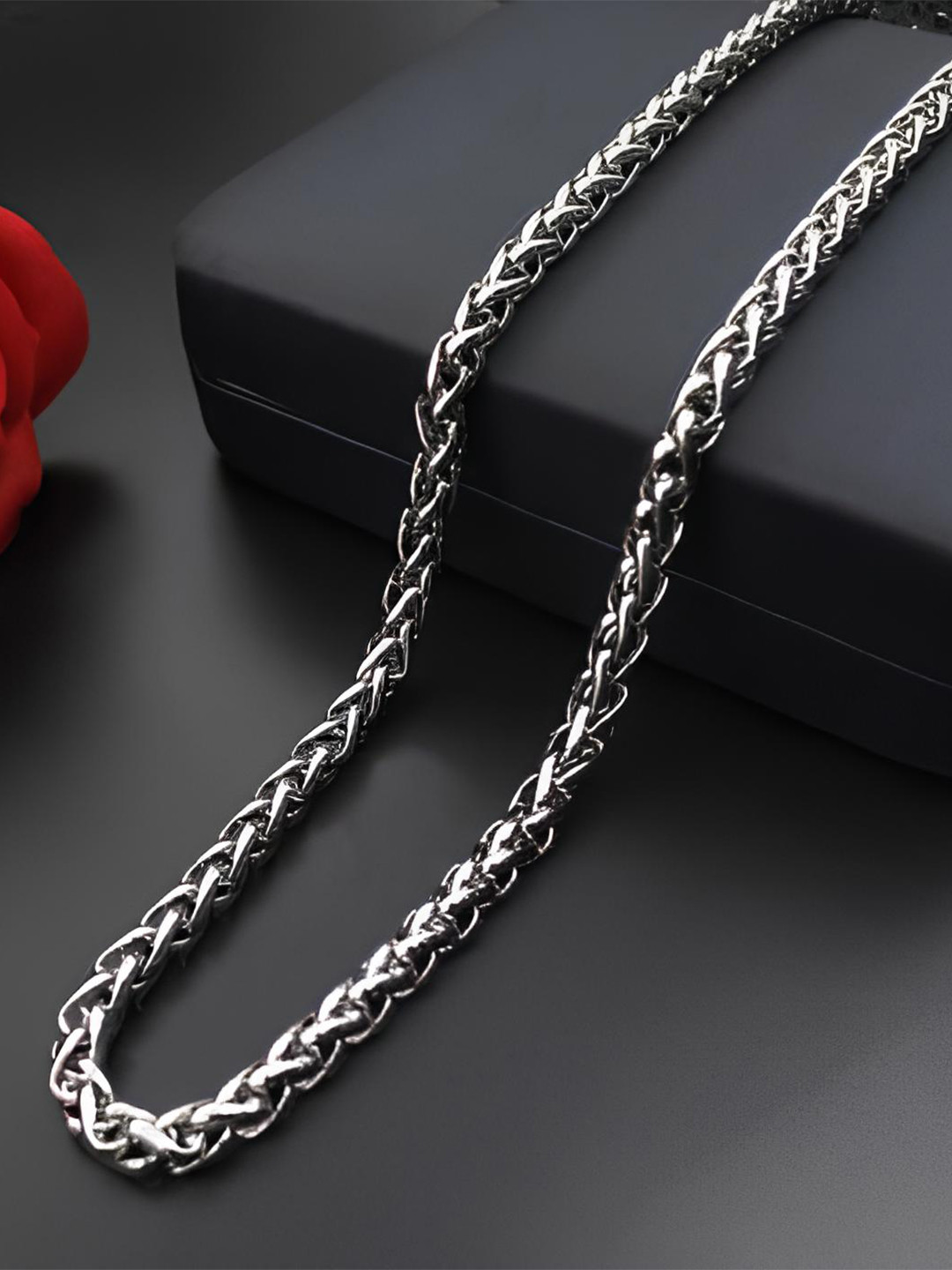 

KARISHMA KREATIONS Unisex Set Of 2 Stainless Steel Silver-Plated Chains