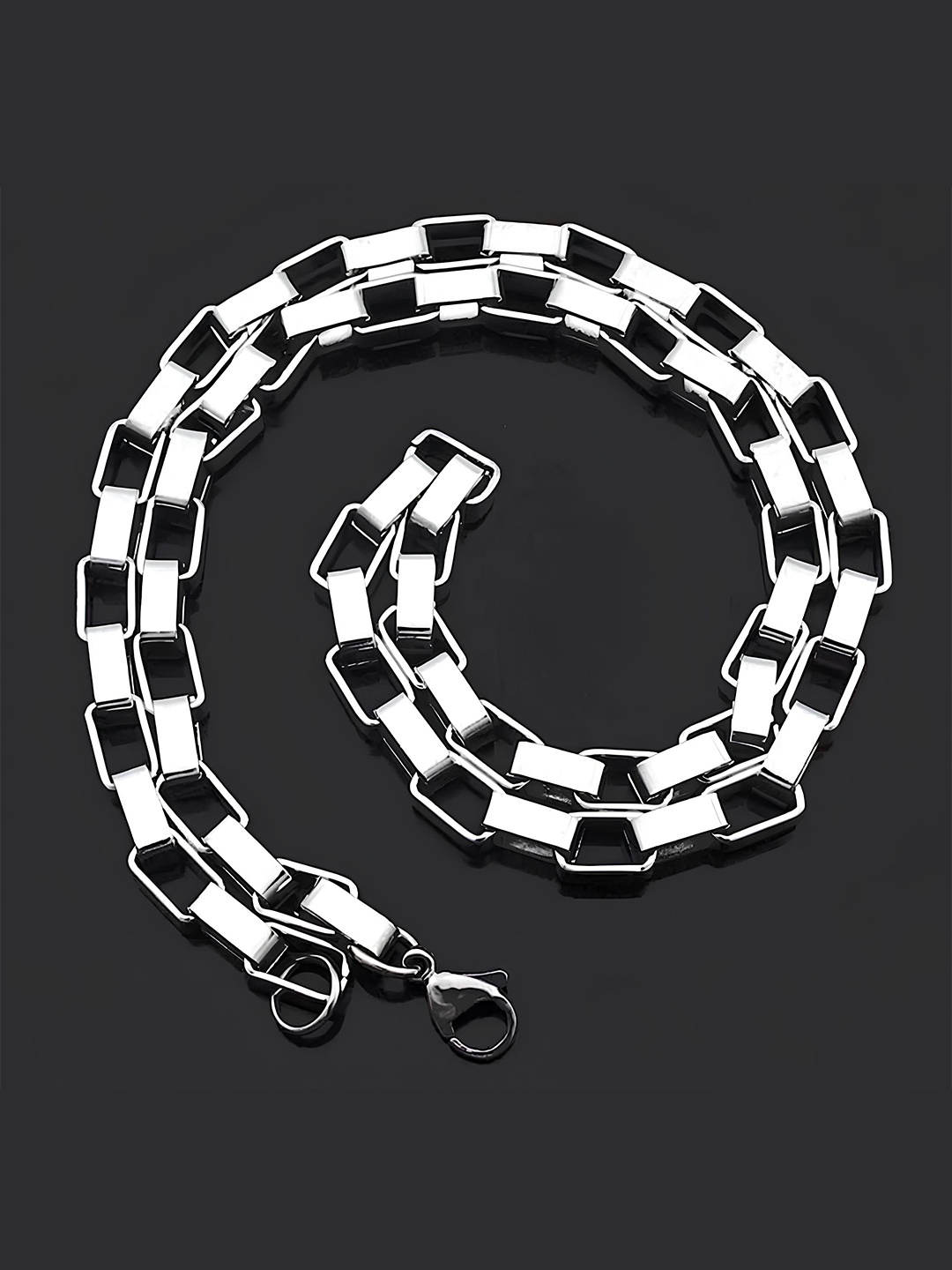 

KARISHMA KREATIONS Unisex Set Of 2 Stainless Steel Silver-Plated Chains