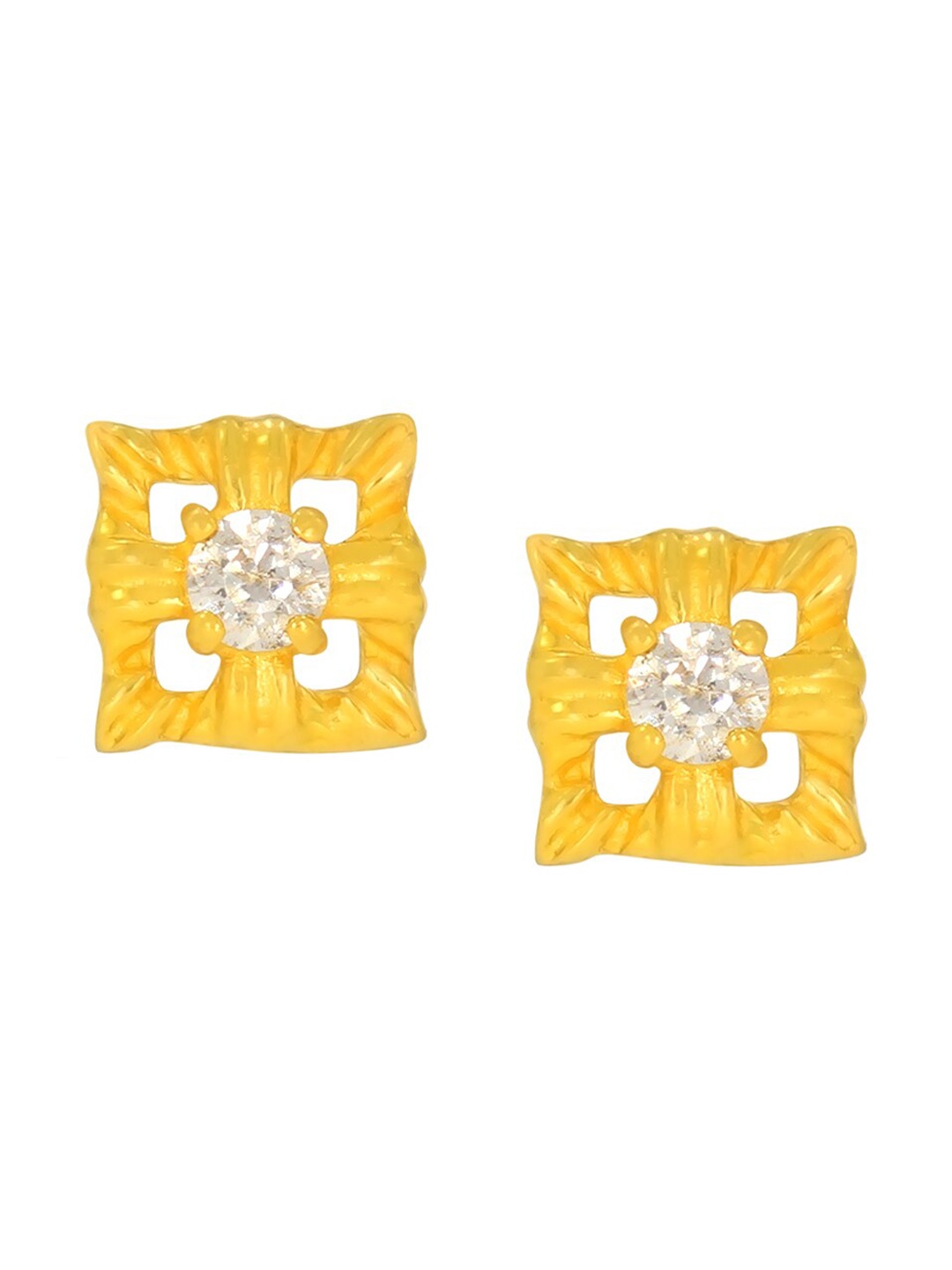 

BHIMA 22K Hallmark 916 Purity Yellow Gold Square Stone Stud