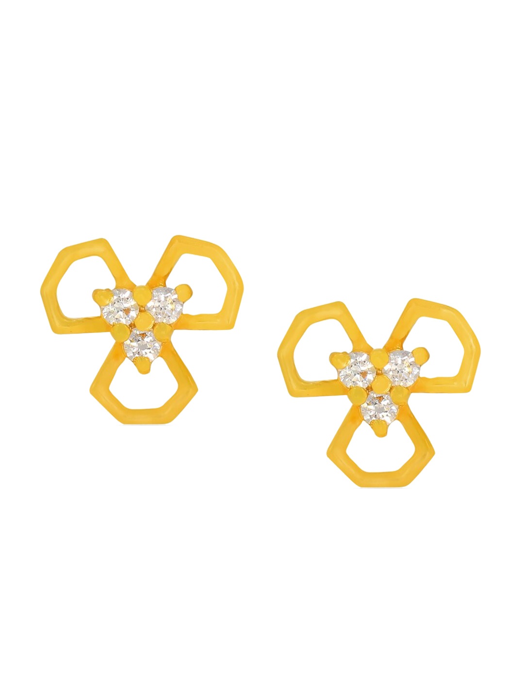 

BHIMA 22K Hallmark 916 Purity Yellow Gold Floral Stone Stud