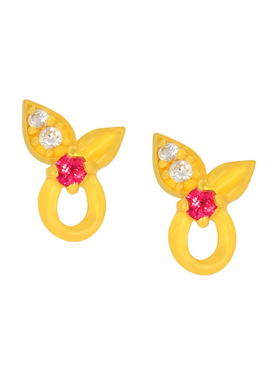 

BHIMA 22K Hallmark 916 Purity Yellow Gold Moulding Stone Stud