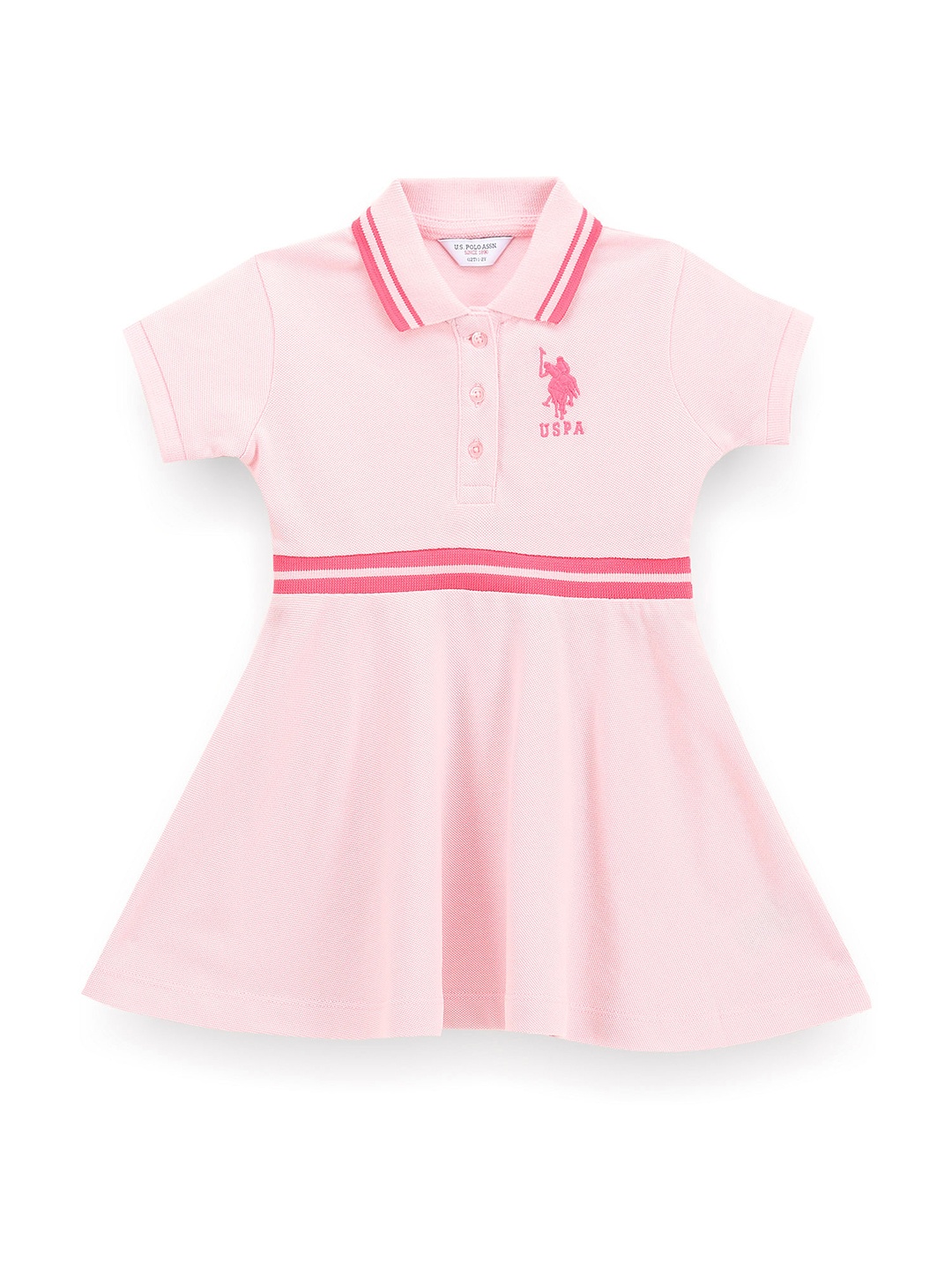 

U.S. Polo Assn. Kids Fit & Flare Skater Dress, Pink