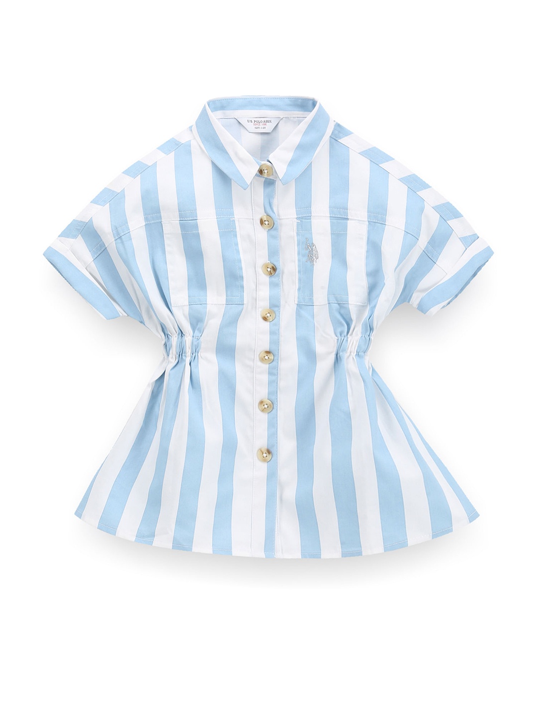 

U.S. Polo Assn. Kids Striped Shirt Dress, Blue