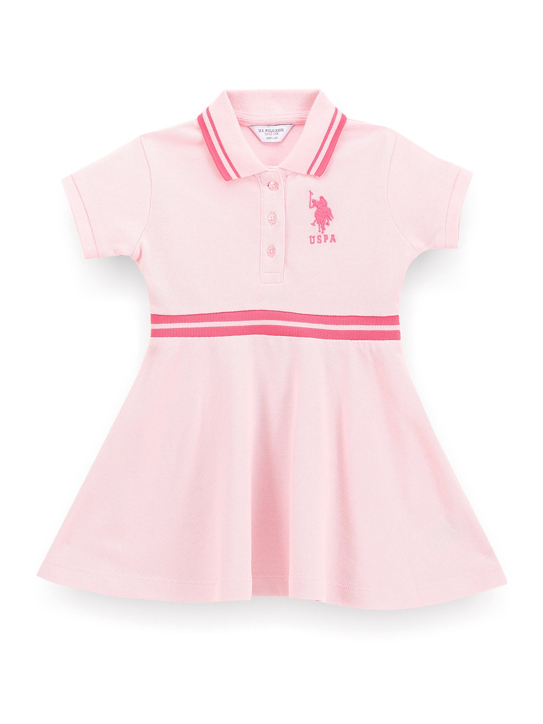 

U.S. Polo Assn. Kids Fit & Flare Skater Dress, Pink