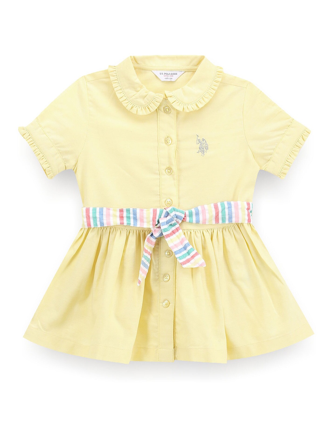 

U.S. Polo Assn. Kids Peter Pan Collar Shirt Dress, Yellow