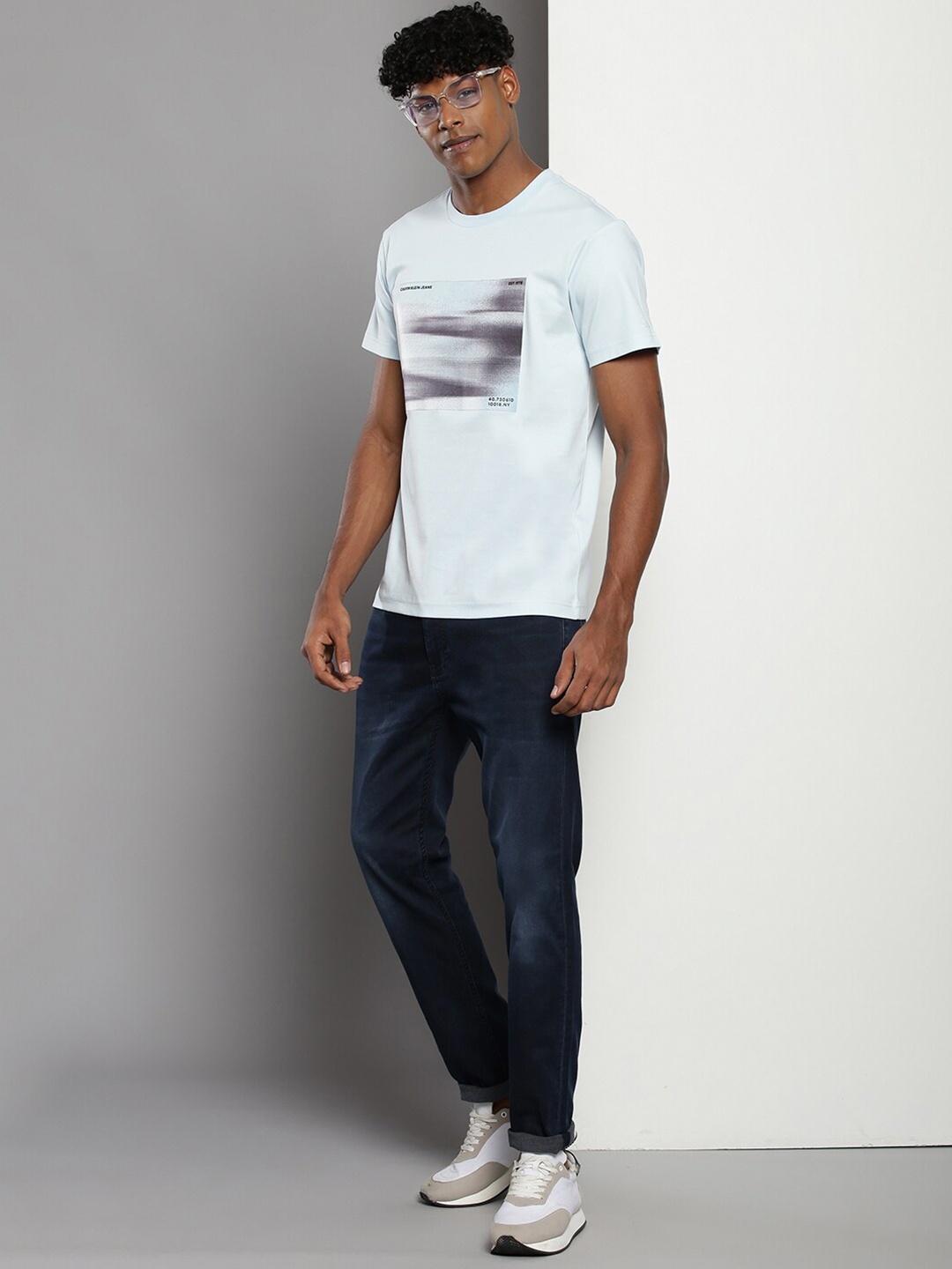 

Calvin Klein Jeans Printed Cotton T-shirt, Blue