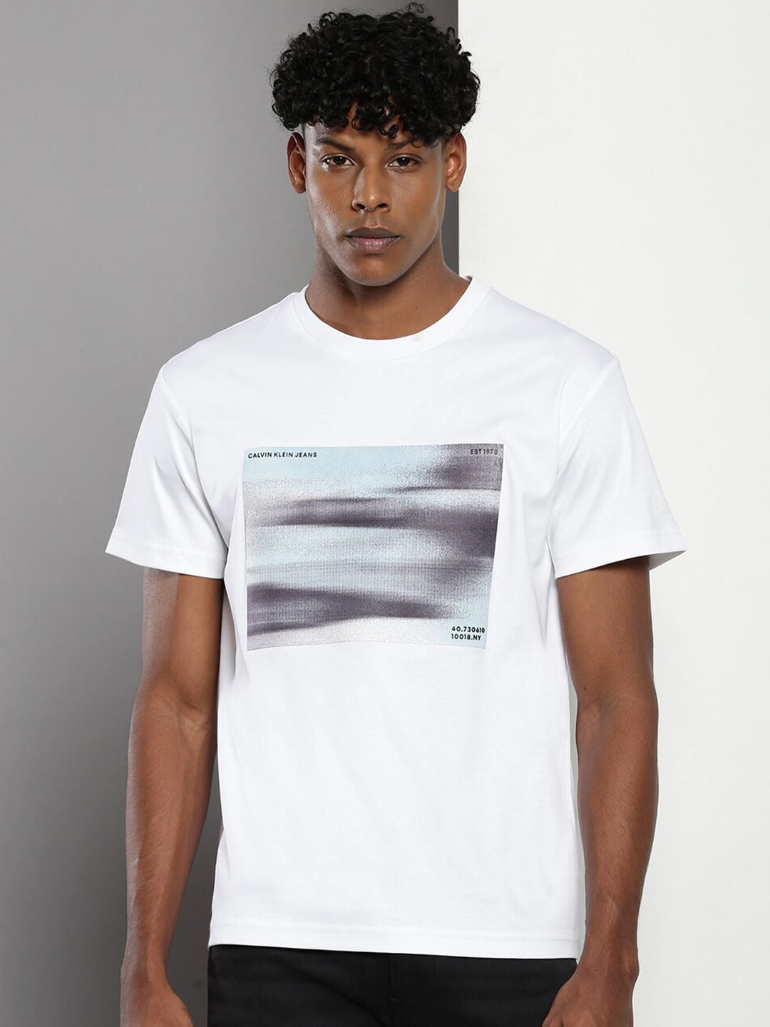 

Calvin Klein Jeans Printed Cotton T-shirt, White