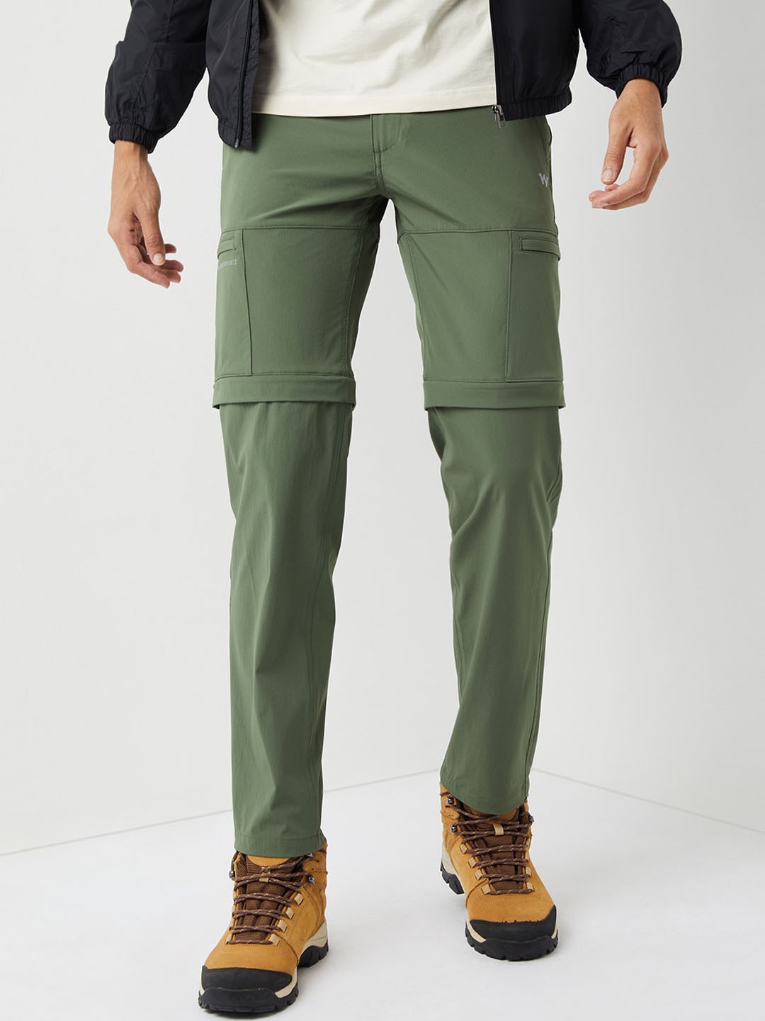 

Wildcraft Men Relaxed Mid-Rise Regular Fit Wrinkle Free Cargos Trousers, Olive