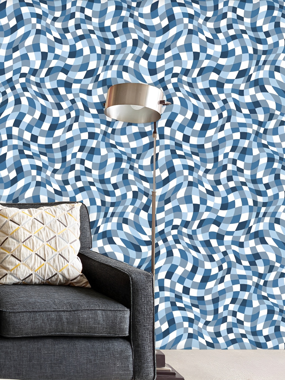 

ArtzFolio Blue & White Printed Peel & Stick Water Resistant Wallpaper