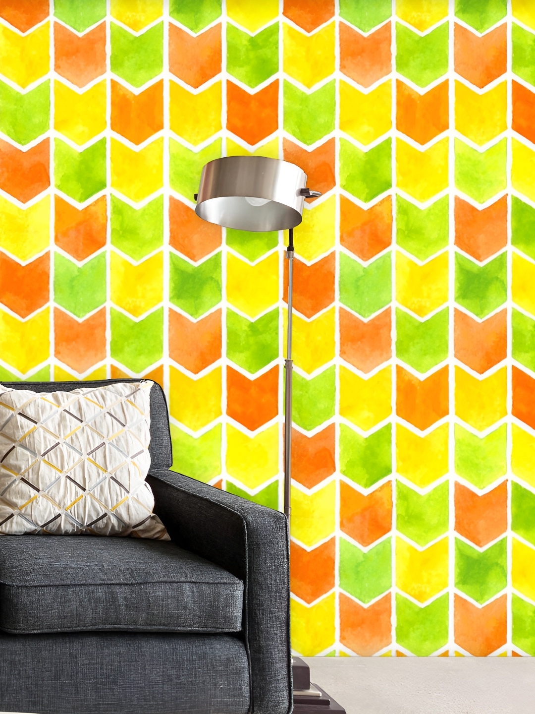 

ArtzFolio Yellow & Green Watercolour Arrows-Printed Peel & Stick Wallpaper