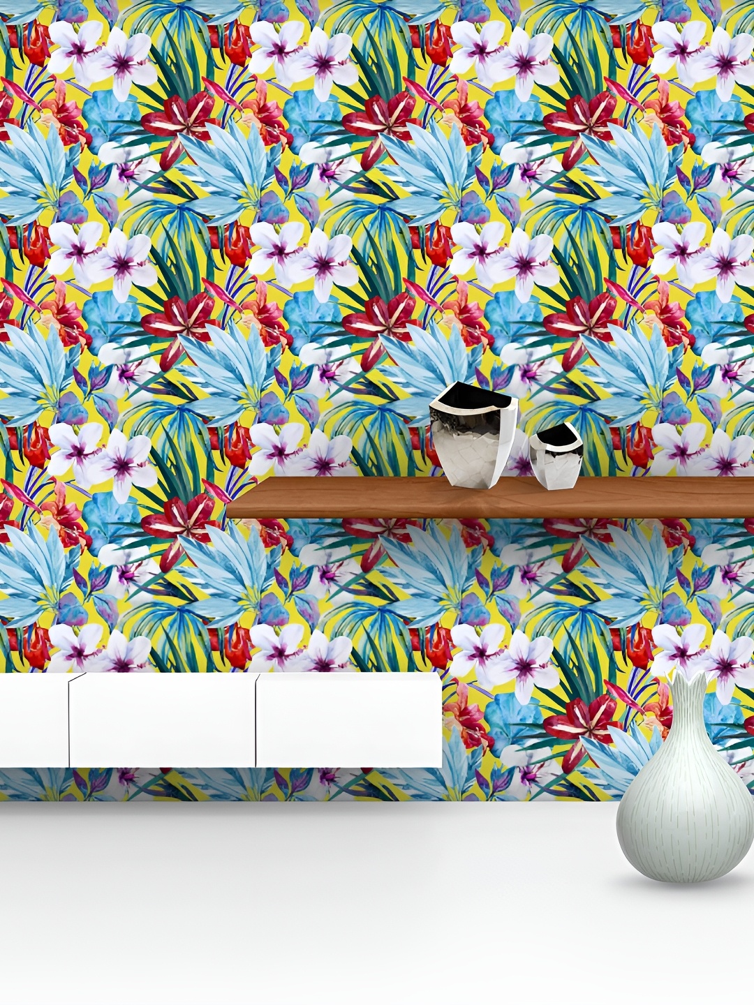 

ArtzFolio Yellow Blue Printed Self-Adhesive Water-Resistant Peel & Stick Wallpaper