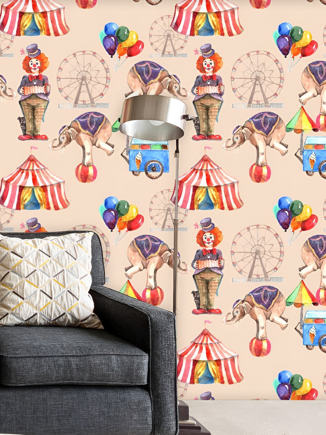 

ArtzFolio Peach-colored & Brown Printed Self-adhesive Wallpaper