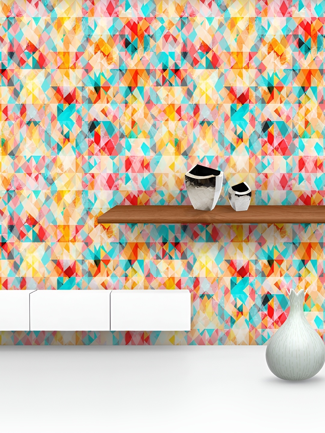 

ArtzFolio Cream & Pink Printed Self Adhesive Peel & Stick Wallpaper