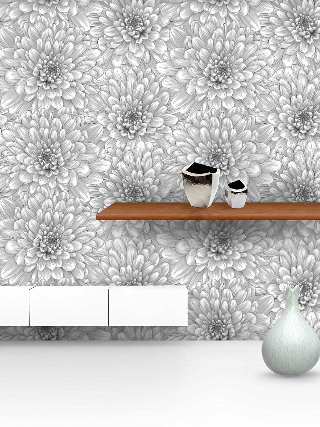 

ArtzFolio White and Grey Printed Self-Adhesive Wallpaper Sticker