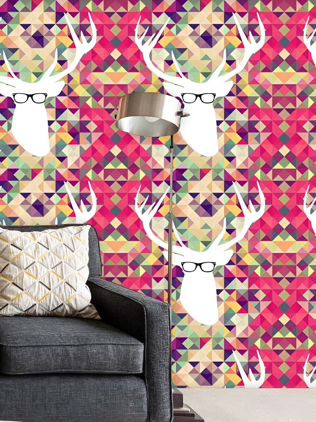 

ArtzFolio Geometric Printed Non-PVC Self-Adhesive Peel & Stick Wallpaper, Multi